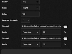 Built-in batch image resizer with thumbnail generation