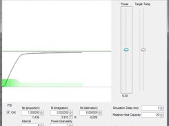 simulation showing optimized settings, error, power output