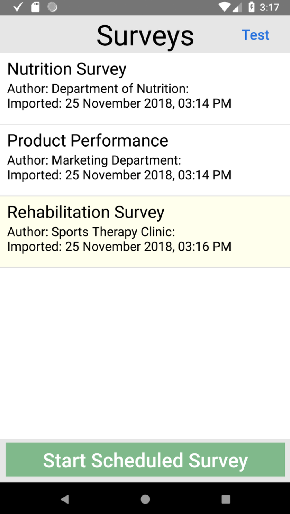 PIEL Survey Screenshot 1