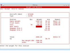 Pilot Log weight and balance
