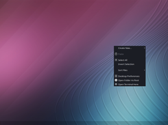 Context menu with options like open terminal and folder as root
