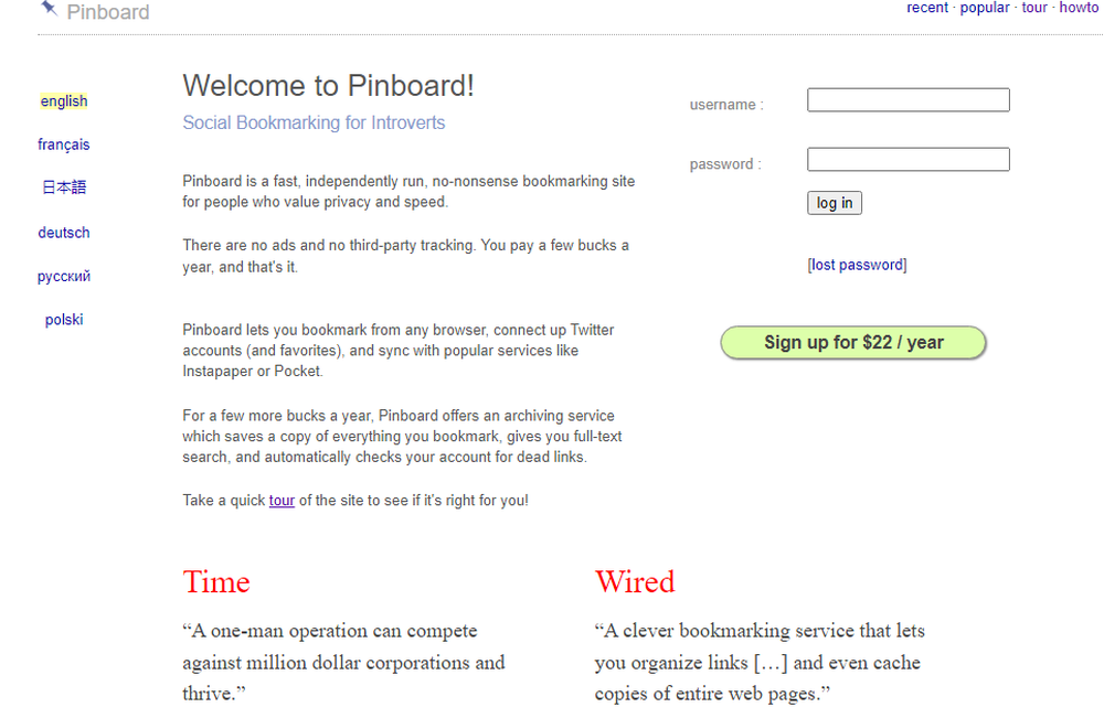 Pinboard Screenshot 1