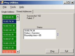 Shot of multiple IP ping tool for stored IP's