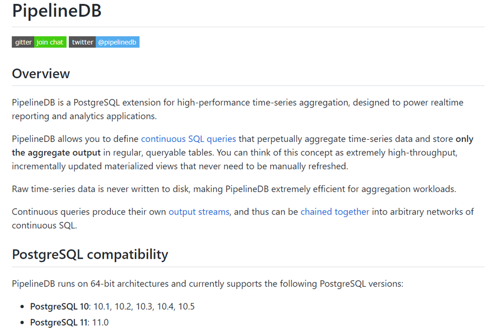 PipelineDB Screenshot 1