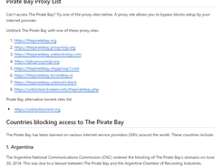 Pirate Proxy List Screenshot 1