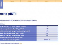 pISTil web interface: home page