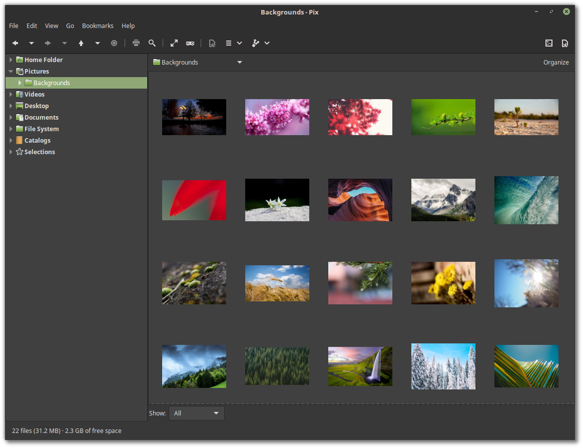 Pix. Linux Mint 18.2 Sonya. Просмотрщик изображений Linux. Pix Linux. Обои из приложения pixs.