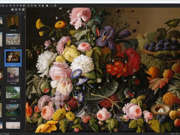 The main user interface in dark theme