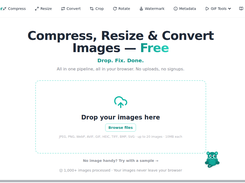 Pixotter main interface — drop images and start optimizing