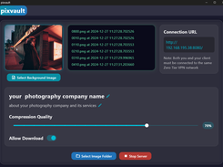 photographer ui for customizable portfolio webpage and restricting access for his clints