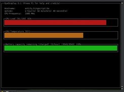 SysDisplay running in konsole with simulated high values
