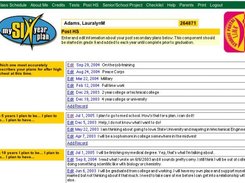 Student data entry Post High School planing page