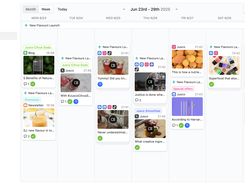 Planable’s weekly calendar view showing scheduled posts across platforms for a marketing campaign.