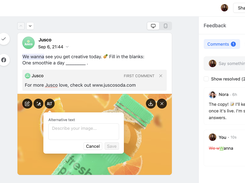 Planable enables real-time team collaboration and feedback directly on social media post drafts.