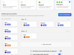 Customize your approval process with optional, required, or multi-level workflows.
