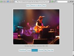 View of a pic with medium size selected