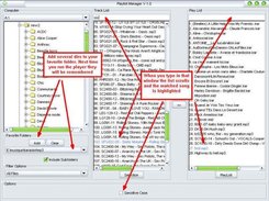 Extended playlist manager with favorite folders, drag & drop