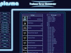 Player account managment screen with webstash and chars