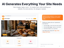 Generate logos, hero images, icons, and other page assets without stock photos or designers.