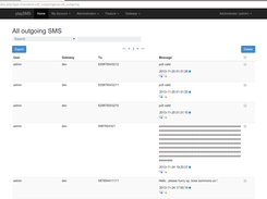 All outgoing SMS desktop view