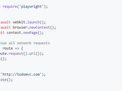 This code snippet sets up request routing for a WebKit page to log all network requests.