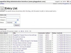 Blog - Administration Interface - Entry List