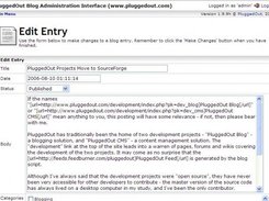 Blog - Administration Interface - Editing an Entry