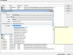 EasyShell 2.0 Preferences - Command with Content Assist