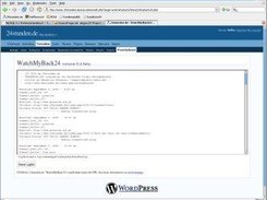 Logfile of WatchMyBack24 in the Wordpress Admin - GUI