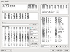 plus4emu debugger (general info, memory dump, disassembler)