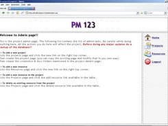 Admin homepage