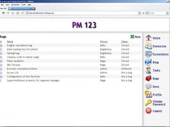 A bug list page.