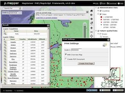 Dialogs (query, print, map link)