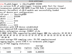 Perl OBD-II Logger running in an xterm