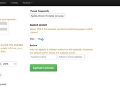 Optionally, it is possible to associate episodes to categories (each of which features its own RSS feed) and add supplementary information