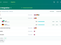 GitHub integration page