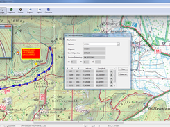 Map calibration window, route and waypoints