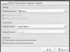 Preferences window