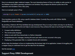 Pony ORM Screenshot 1