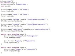 Sourcecode of a valid PageObject declaration