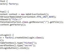 Sourcecode of a valid test using PopperFramework