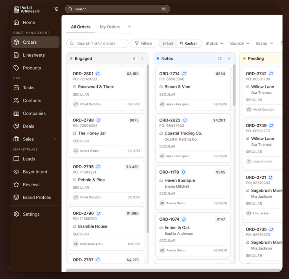 Portal Wholesale CRM Screenshot 1