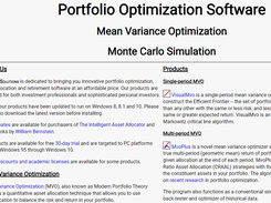 Portfolio Optimization Software Screenshot 1