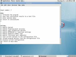 POSNUMCON running on Debian with GNOME