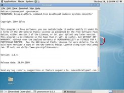 POSNUMCON running on Debian with GNOME