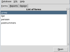 Database window