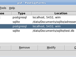 Main window of PostSqlForms