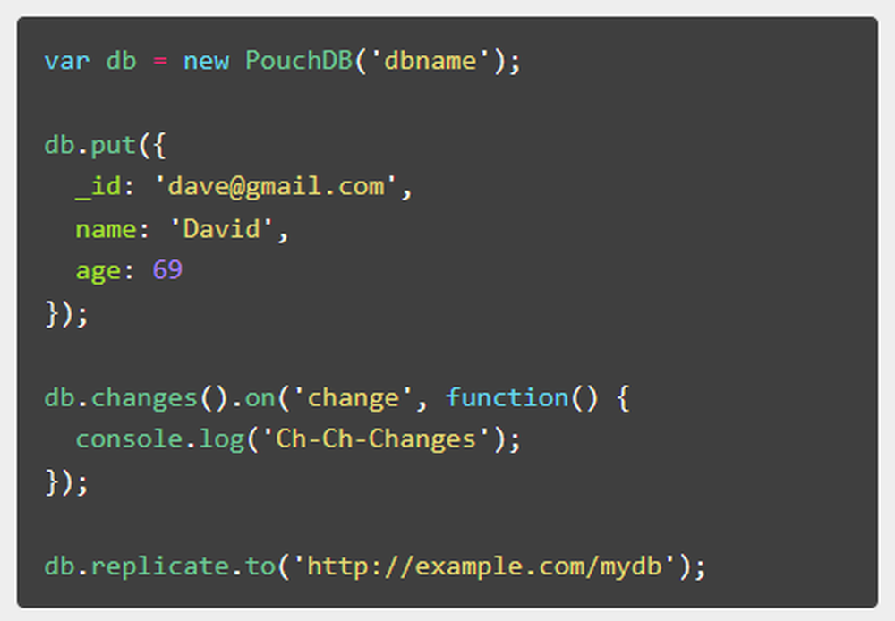 PouchDB Screenshot 1