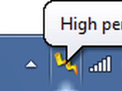 Balloon tip showing active power scheme (on launch)