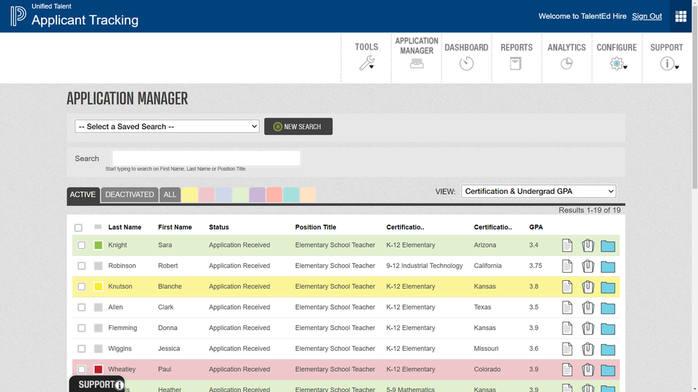 Accelerate the application process with tools to review applications and route them to the appropriate hiring manager. Move from application to interview faster with automated processes.